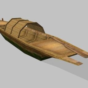 Modello 3d di barca in legno antica