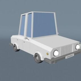 Laag poly cartoon sedan auto 3D-model