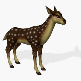 Low Poly Sika Deer דגם תלת מימד
