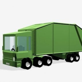 Modello 3d del camion della spazzatura Low Poly