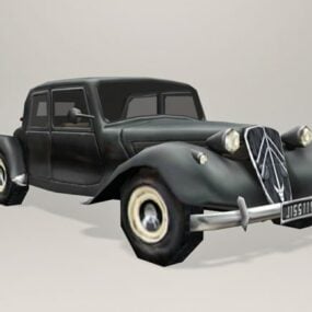 Zwart klassiek Citroen auto 3D-model