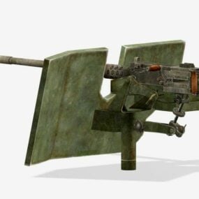 نموذج مدفع رشاش عسكري M2 ثلاثي الأبعاد