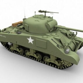 M4a3 Medium Tank 3d-modell