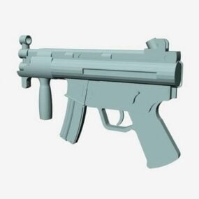 Lowpoly Machinepistool Mp5k 3D-model
