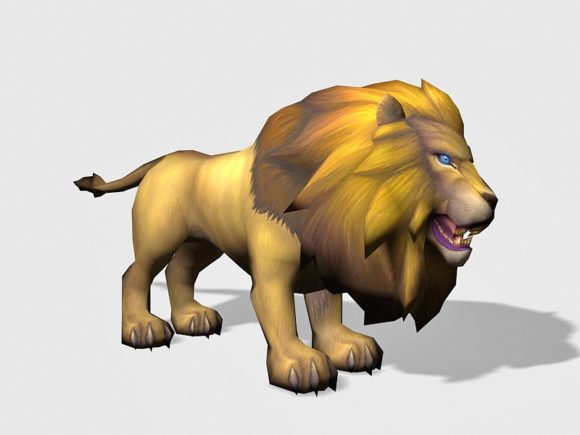 Male Lion Lowpoly Animal