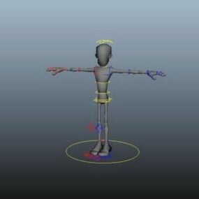 Cartoon Man With Rigged 3d model