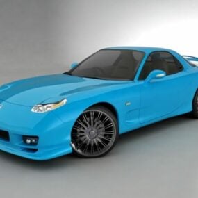 Auto Mazda Rx7 Blau 3D-Modell
