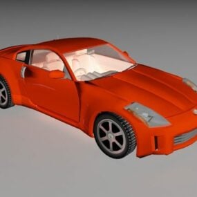 Červeně lakovaný 3D model sportovního vozu Mazda