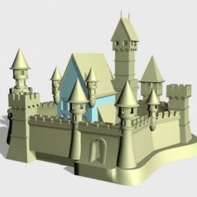 Medeltida Castle Lowpoly 3D-modell