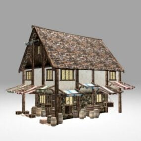 Keskiaikainen Village Tavern 3d-malli