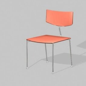 Proste metalowe krzesło do jadalni Model 3D