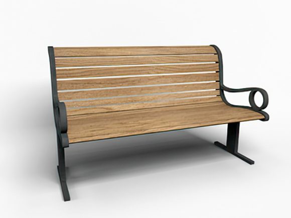 Metal Wood Outdoor Bench Chair