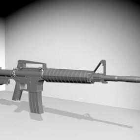 Штурмовая винтовка M16 Lowpoly модель 3d