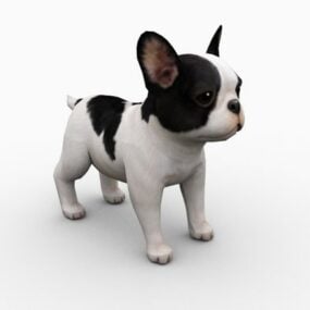 كلب البلدغ الفرنسي نموذج ثلاثي الأبعاد