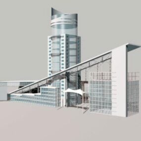 3D model budovy ve stylu art deco