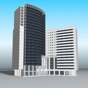 مدل سه بعدی ساختمان تجاری مدرن مرتفع