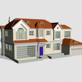 Modernes 3D-Modell einer Landhausvilla