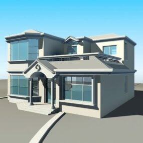 Modernes 3D-Modell einer Landvilla
