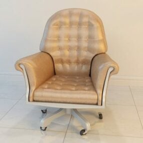 Leather Swivel Chair Moderne Tuftet 3d-modell