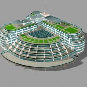 3д модель дизайна современной архитектуры отеля