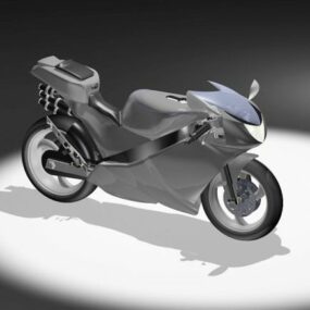 Modern Grey Motorcycle 3d model