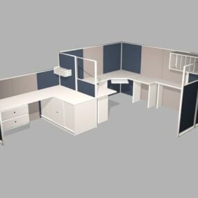 Modelo 3D de ideias modernas para espaços de trabalho para cubículos de escritório
