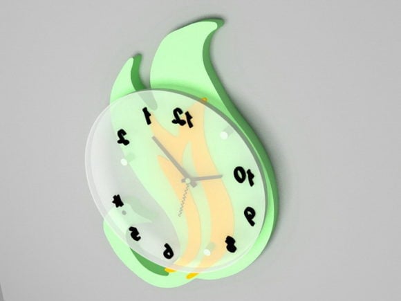 Reloj de pared moderno en forma de cisne