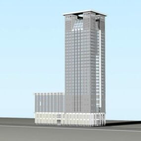 Modern torenkantoorgebouw 3D-model