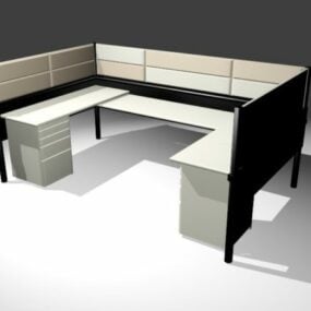 Modulaarinen toimistotyöpisteen huonekalujen 3D-malli