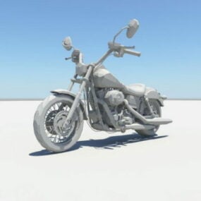 Modelo 3d de motocicleta clásica.