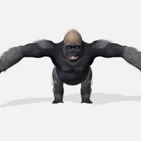 Modelo 3d de gorila musculoso