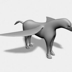 Black And White Whale 3d model