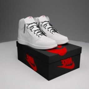 โมเดล 3 มิติ Nike Air Jordan สีขาว