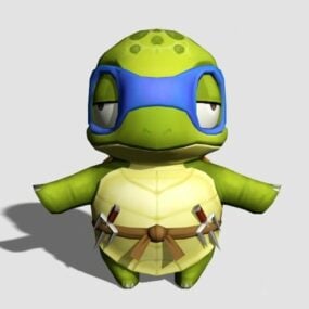 Modello 3d della tartaruga ninja del fumetto