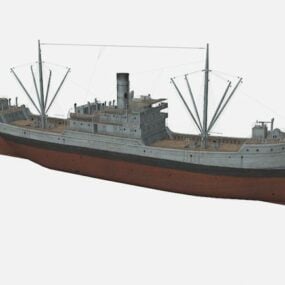 Modelo 3d de navio cargueiro oceânico