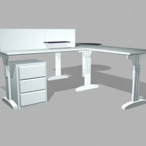 Bureau de travail pour ordinateur de bureau modèle 3D