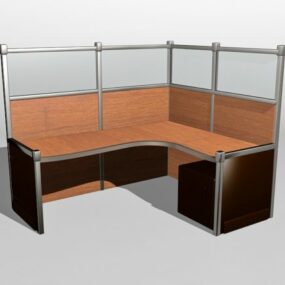 Modelo 3D de idéias de cubículo de escritório