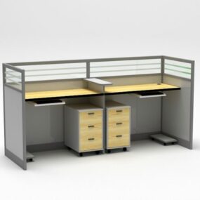 Modelo 3d de unidades de cubículo de escritório