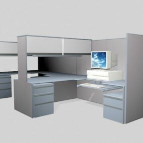 اتاقک اداری مدل سه بعدی فضای کاری