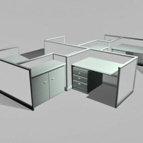 Office Cubicle Module Workstation Furniture 3d model