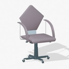 Leather Office Chair Wheels Style 3d model