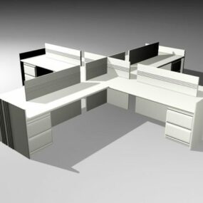 Office Space Cubicle Module 3d-modell