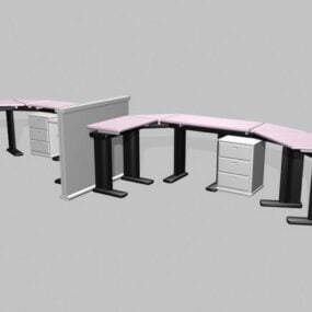 Modello 3d del modulo tavolo per workstation da ufficio