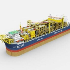 3D model nákladní lodi ropného tankeru