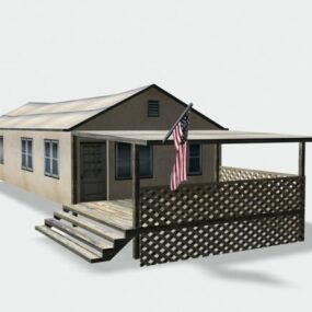 Casa con techo de arcilla estilo suroeste modelo 3d
