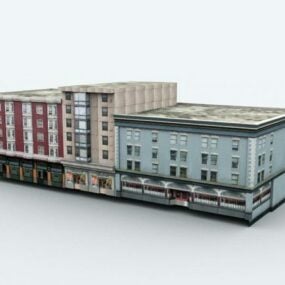 Small Town Inn Hotel Building 3d model