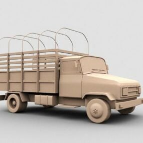 کامیون حمل و نقل سنگین با پشت خالی مدل سه بعدی