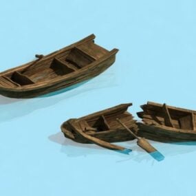 3д модель сломанной лодки