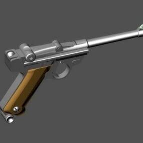 Model 3D zabytkowego niemieckiego pistoletu Luger