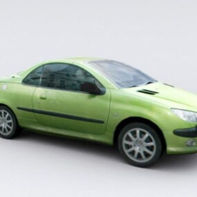 Lowpoly 3D model zeleného auta